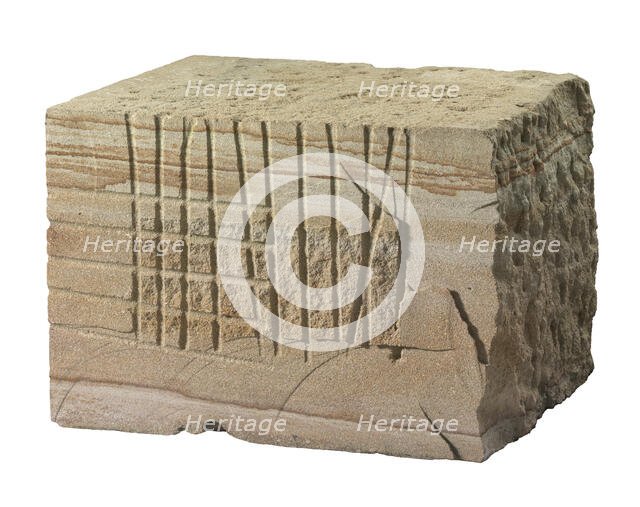 Block of Aquia Creek sandstone removed from the East Front of US Capitol, 1824-1826. Creator: Unknown.