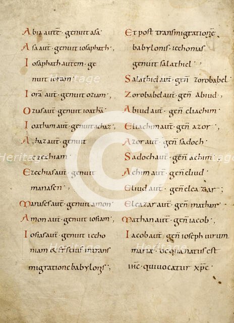 Page of Latin text from a Bible, about 826-838.  Creator: Unknown.