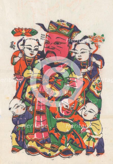 One hundred thirty-five woodblock prints including New Year's pictures (nianh..., 19th-20th century. Creator: Unknown.