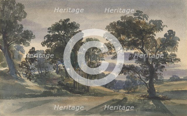 A Parkland View at Dusk, ca. 1879. Creator: William Leighton Leitch.