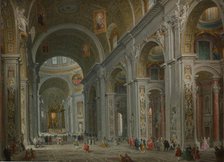 Interior of Saint Peter's, Rome, after 1754. Creator: Giovanni Paolo Panini.