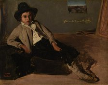 Seated Italian boy, 1825-1826. Creator: Corot, Jean-Baptiste Camille (1796-1875).