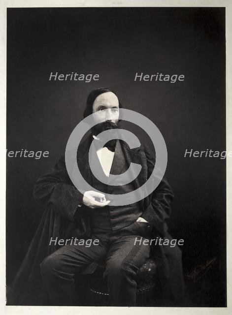 Auguste Vacquerie, c. 1860. Creator: Pierre Jean Delbarre (French, 1826-).