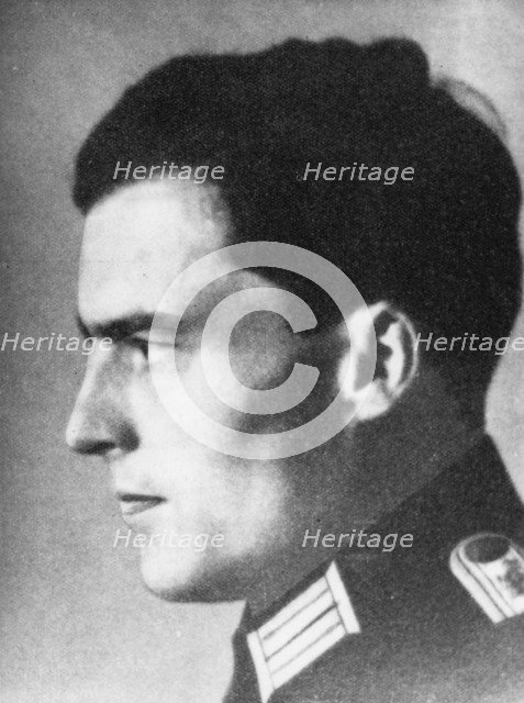 Claus Schenk Graf von Stauffenberg, German army officer, c1930s-c1940s. Artist: Unknown