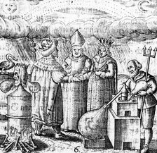 The Sixth Key of Basil Valentine, legendary 15th century German monk and alchemist, 1651. Artist: Unknown