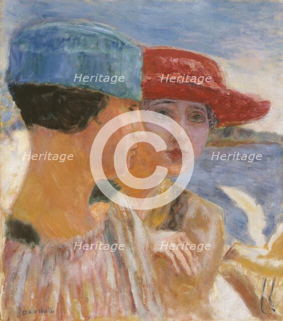 Young girls with a seagull, 1917. Creator: Bonnard, Pierre (1867-1947).