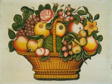 Basket of Fruit with Flowers, c. 1830. Creator: Unknown.