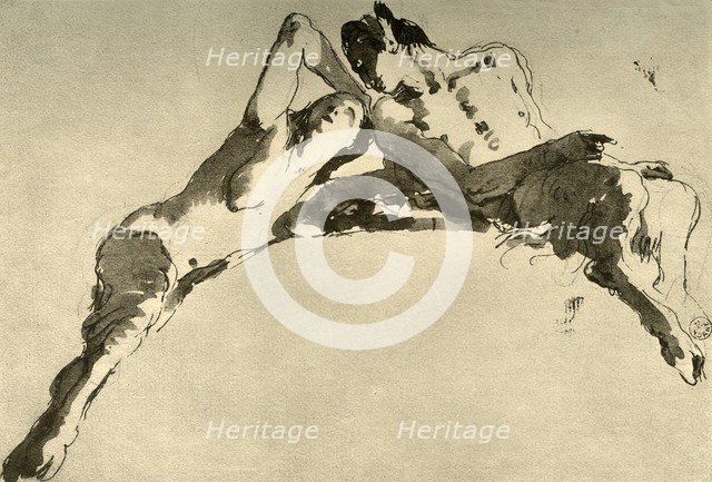 'Male and Female Faun', mid 18th century, (1928). Artist: Giovanni Battista Tiepolo.