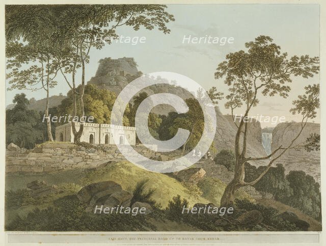 Raje Gaut, the principal road up to Rotas Chur, Bahar, July 1795. Creator: Thomas Daniell.