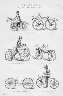 Early forms of cycles, 19th or 20th century. Artist: Unknown