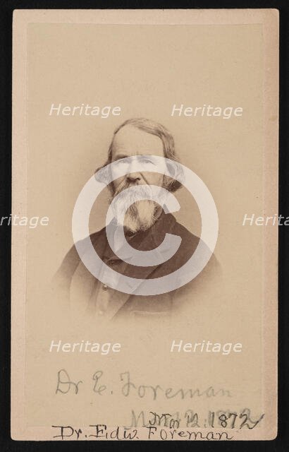Portrait of Dr. Edward R. Foreman (1808-1885), March 12, 1872. Creator: John Goldin.