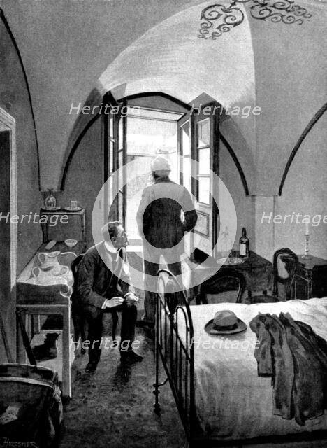 Adam Johnstone's Son: "I say, Brook," he began, his back turned to his son..., 1895. Creator: George Meisenbach.