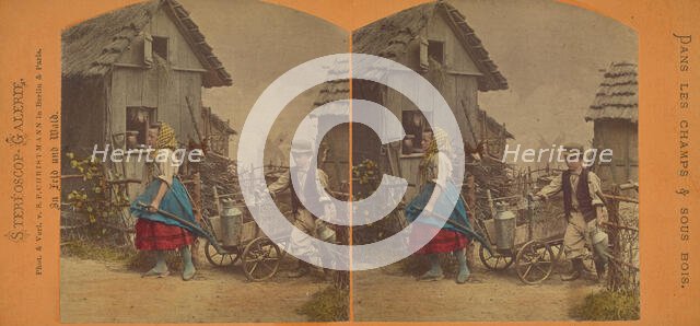 Le depart pour la ville. Aufbruch zur Stadt., about 1865. Creator: S.P. Christmann.