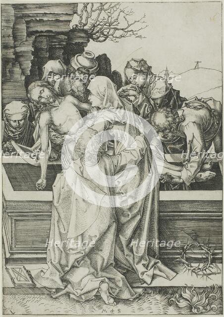 The Entombment, from The Passion, c. 1480. Creator: Martin Schongauer.