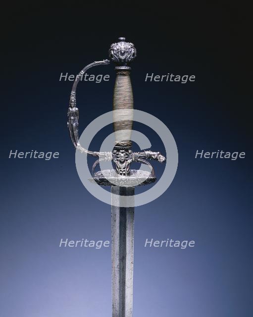 Small Sword with Masks and Figures, c. 1660-1680. Creator: Unknown.