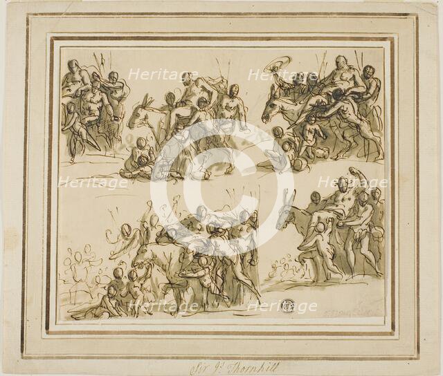 Five Sketches for the Triumph of Silenus, n.d. Creator: Sir James Thornhill.