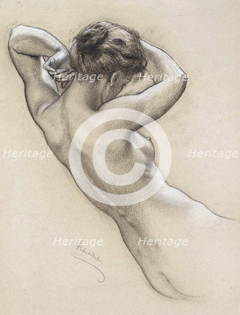 'Study for a Water Nymph', late 19th or early 20th century.  Artist: Herbert James Draper