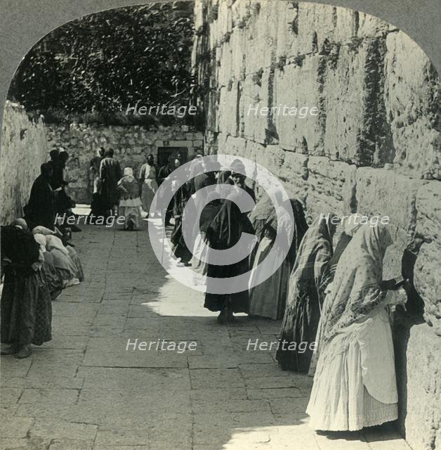 'The Jews' Wailing Place - Outer Wall of the Temple, Jerusalem, Palestine', c1930s. Creator: Unknown.