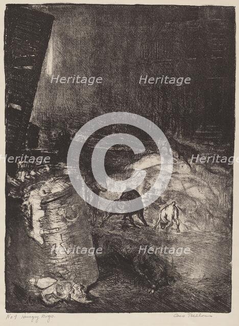 Hungry Dogs, second stone, 1916. Creator: George Wesley Bellows.