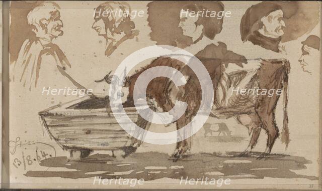 Cow at a trough, 1864. Creator: Johannes Tavenraat.