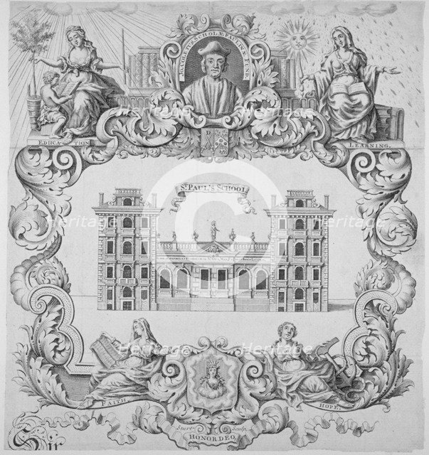 St Paul's School, City of London, 1700. Artist: John Sturt