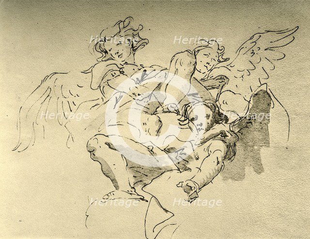 'Hovering Angels', mid 18th century, (1928). Artist: Giovanni Battista Tiepolo.