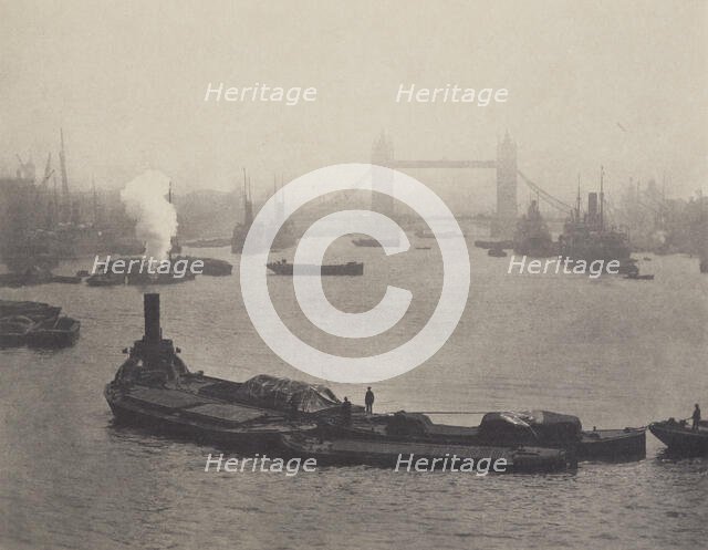 The Pool of London from London Bridge. From the album: Photograph album - London, 1920s. Creator: Harry Moult.