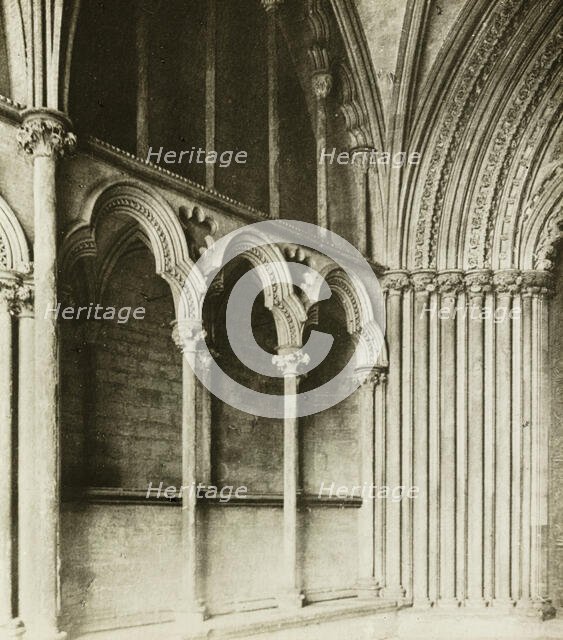 Ely Cathedral: Galilee Porch, details, c. 1891. Creator: Frederick Henry Evans.