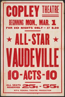 All-Star Vaudeville, Boston, [193-]. Creator: Unknown.