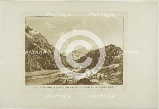View of the River Dee 3 Miles Short of Bala, with Cadar-Idris Mountain near Dolgelli..., 1776. Creator: Paul Sandby.