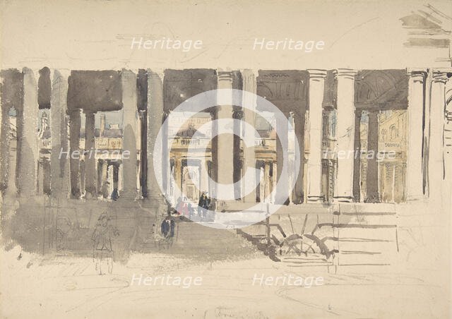 Greenwich Hospital (recto); Study of a Building (verso), ca. 1831. Creator: David Cox the elder.