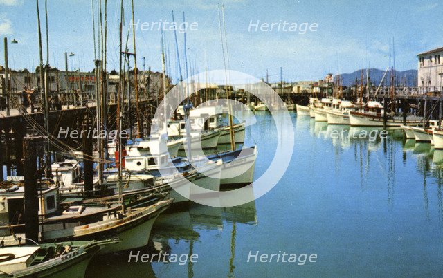 Fishing fleet at Fisherman's Wharf, San Francisco, California, USA, 1957. Artist: Unknown