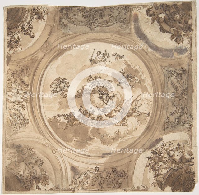 Ceiling Design with an Allegory of Victory, n.d.. Creator: Daniel Marot.