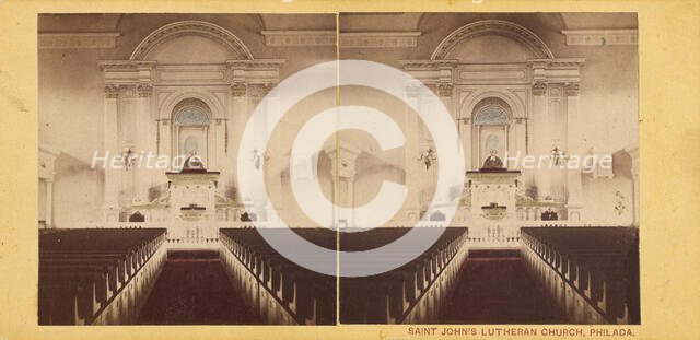 Evangelical Luthern Church of St John. Race street between Fifth and Sixth streets...March 1861. Creator: A.M. McAllister & Brother.