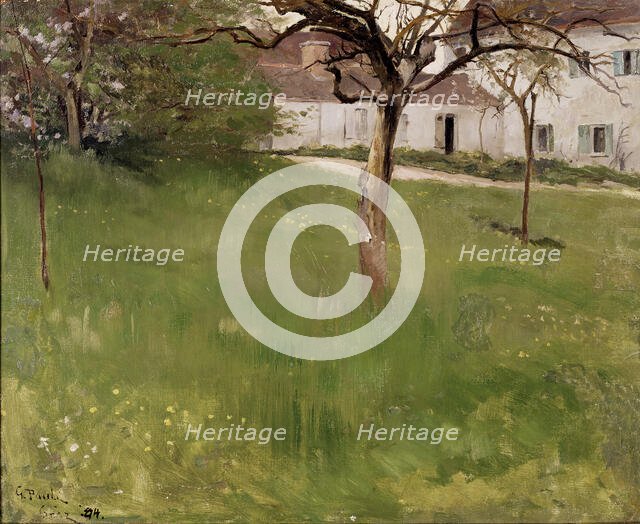 A Garden in Grez, 1884. Creator: Georg Pauli.