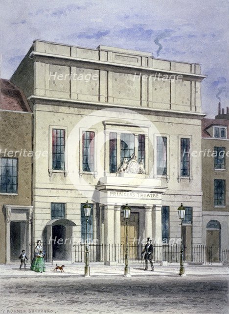 North front of Princess's Theatre on Eastcastle Street, St Marylebone, London, c1830. Artist: Thomas Hosmer Shepherd