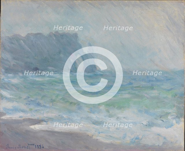 Rain in Étretat. Artist: Monet, Claude (1840-1926)
