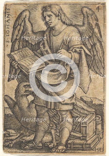 Plate 4: Saint John with his head turned three-quarters to the left, with a book in his ri..., 1541. Creator: Sebald Beham.