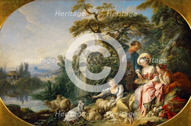 The Shepherd's Presents (The Nest). Artist: Boucher, François (1703-1770)