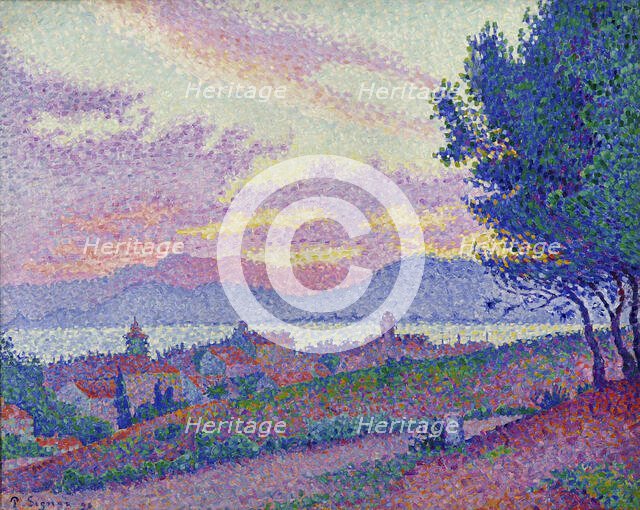 Vue de Saint-Tropez, coucher de soleil au bois de pins , 1896. Creator: Signac, Paul (1863-1935).