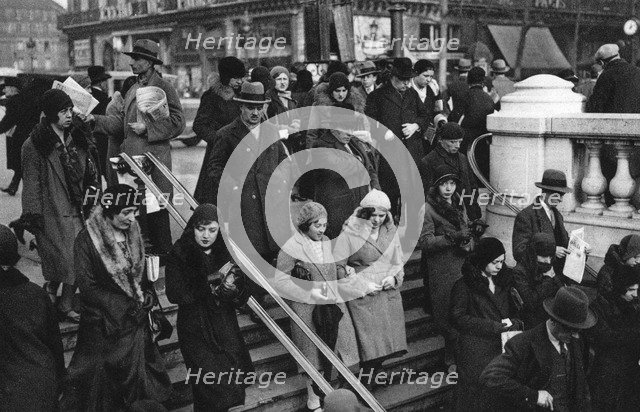 Entrance to a Metro station, Paris, 1931.Artist: Ernest Flammarion