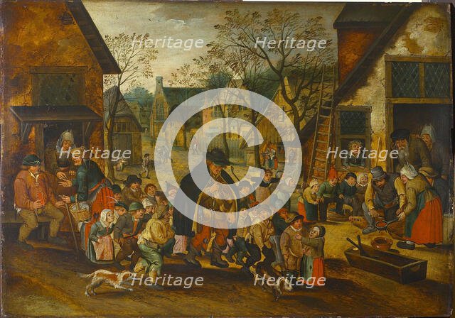 The Blind Hurdy-Gurdy Player, c. 1610. Creator: Brueghel, Pieter, the Younger (1564-1638).