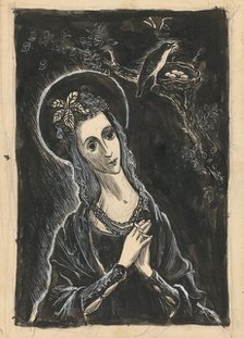 Saint with a Bird, 1939/1944. Creator: Ján Novák.