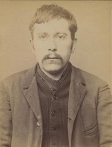 Dupuy. Edmond, Adolphe. 29 ans, né à Paris XIVe. Employé de commerce. Anarchiste. 1/3/94., 1894. Creator: Alphonse Bertillon.