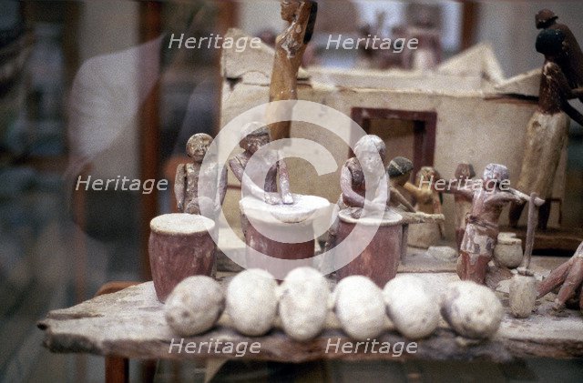Funerary tomb model of a bakery, Ancient Egyptian. Artist: Unknown