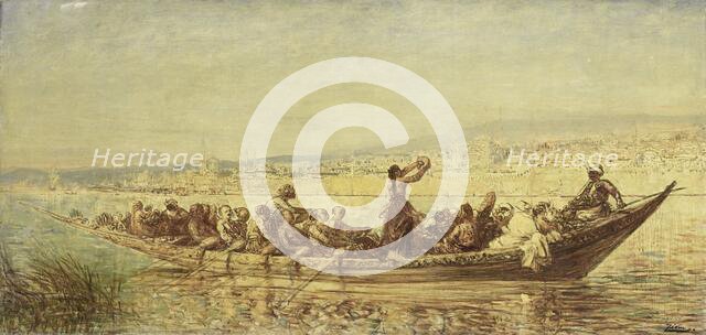Moorish oarsmen at Constantinople, 1840-1900. Creator: Felix Francois Georges Philibert Ziem.