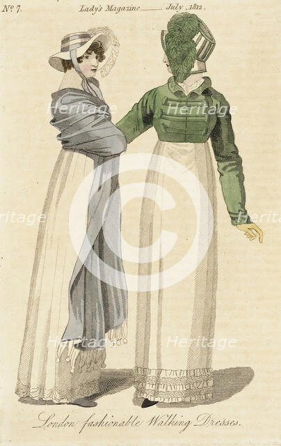 Fashion Plate (London Fashionable Walking Dresses), 1812. Creator: Unknown.