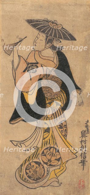 Actor Sanjo Kantaro (1697-1763) as a Woman, ca. 1730., ca. 1730. Creator: Okumura Toshinobu.