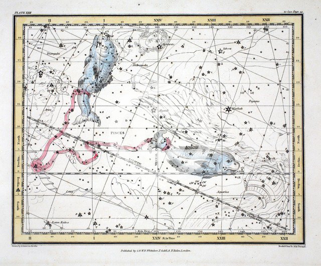 The Constellations (Plate XXII) Pisces, 1822.