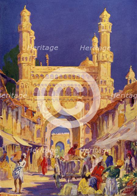 'At the Char Minar in Hyderabad', c1948. Creator: Unknown.